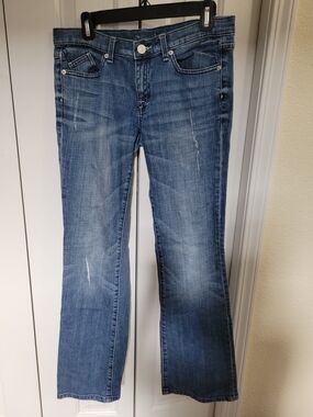 LONDONJEAN For Victoria's Secret Blue Distressed Bootcut Jeans